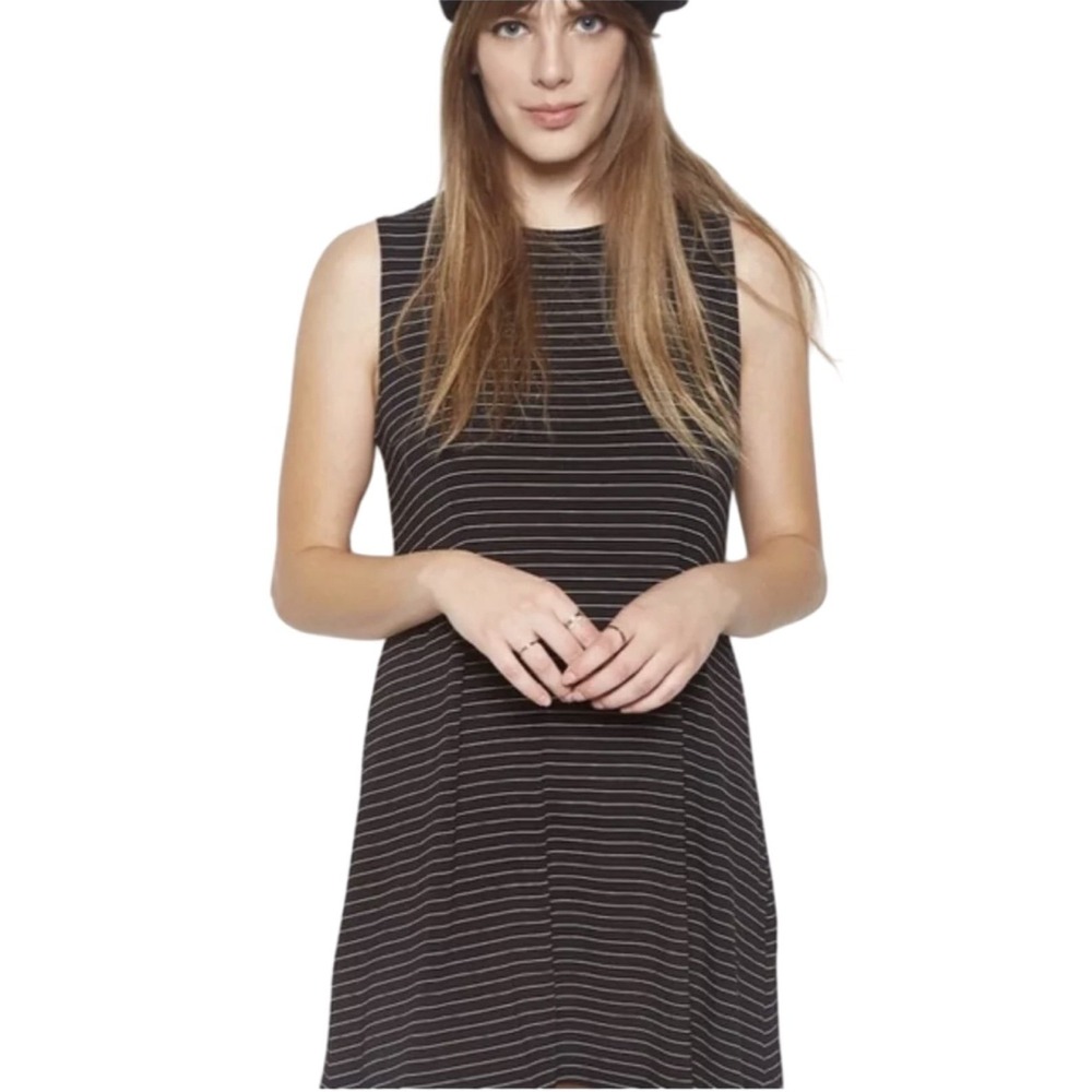 Micheal Lauren Dress Women's Black Striped Birch Sleveless Dress XS $78
